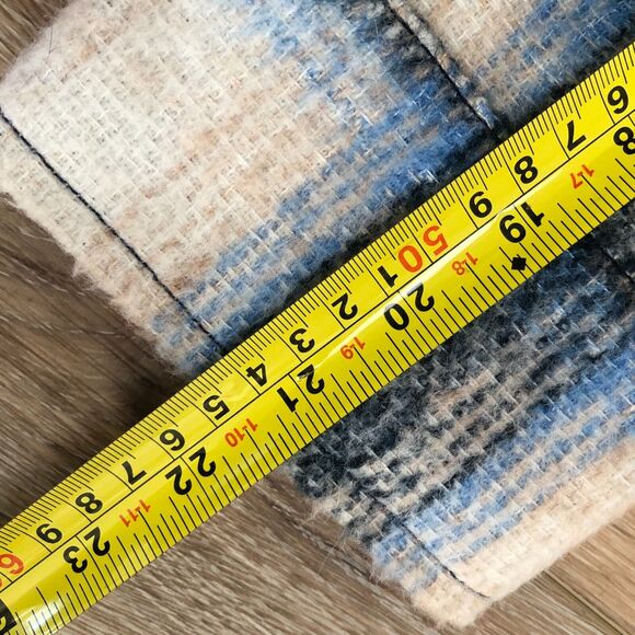 Urban Outfitters Blue White Plaid Shacket Boxy Oversized Wool Jacket Sz Small - Picture 15 of 15